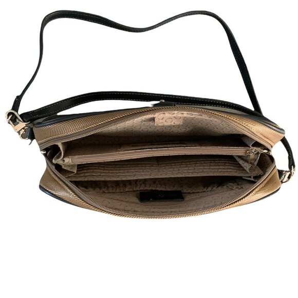 VTG Liz Claiborne Small Handbag Crossbody Purse Herringbone Vegan Polyvinyl 187D - Picture 4 of 9